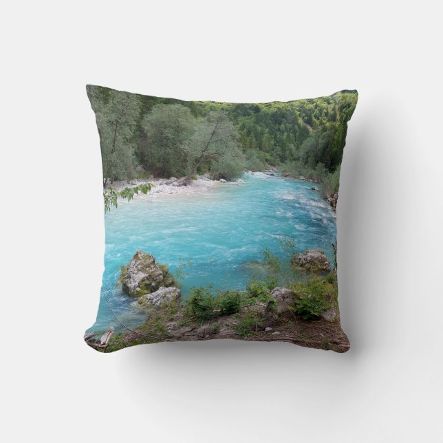 Wild Emerald Soca River Nature Fotografy Kissen (Vorderseite)