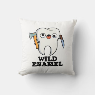 Wild Enamel Funny Wild Animal Tooth Puff Kissen