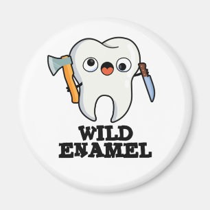 Wild Enamel Funny Wild Animal Tooth Puff Magnet