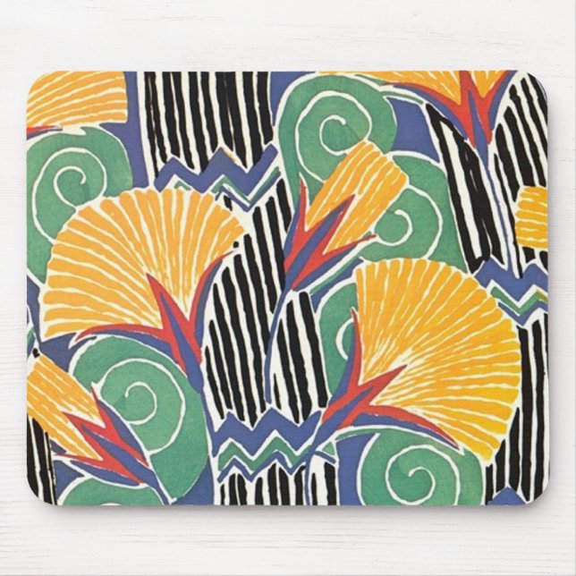 Wild farbenfrohe Art Deco Mousepad (Vorne)