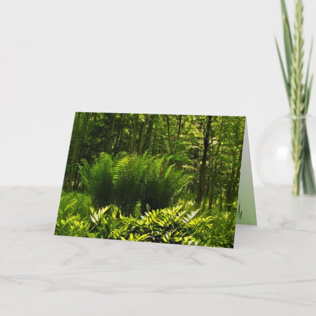 Wild Fern Abstrakter Geburtstag Karte (Vorderseite)