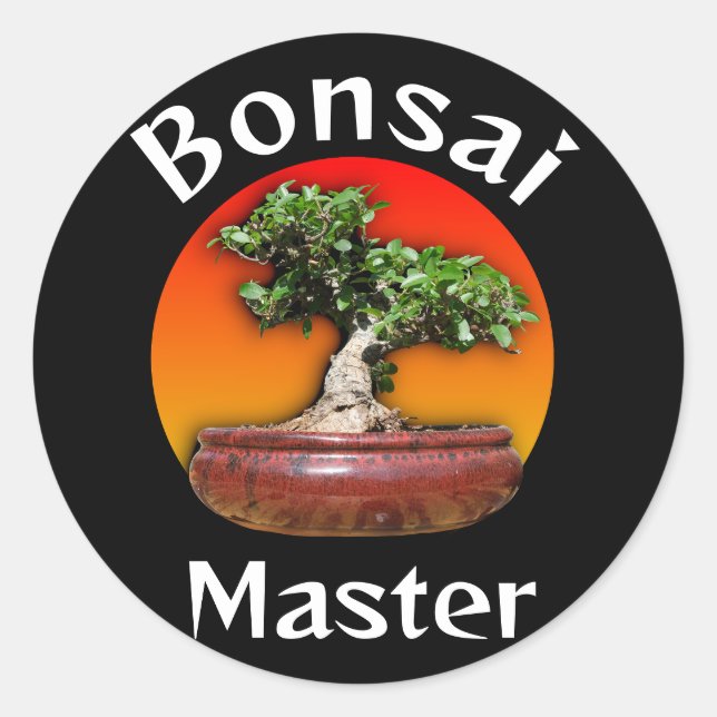 Wild Fig Bonsai Master Sunset Runder Aufkleber (Vorderseite)