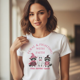 Wild & Fighting With Faith Brustkrebs-Unterstützun T-Shirt