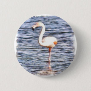 Wild Flamingo Button