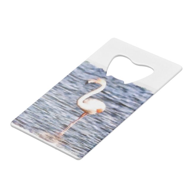 Wild Flamingo Geldbeutel Flaschenöffner (Vorderseite Schrägansicht)