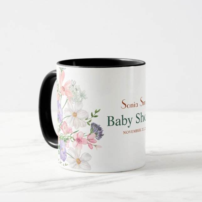 Wild Floral Baby Dusche Tasse (Vorderseite Links)