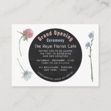 Wild floral Chalkboard Grand Opening Ceremony Card
