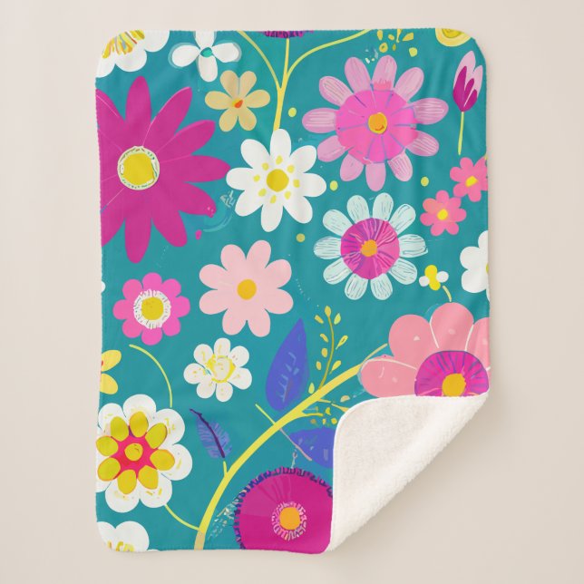 Wild Floral Sherpadecke (Vorderseite)