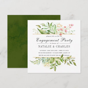 Wild florale Green Foliage Wedding Engagement Part Einladung