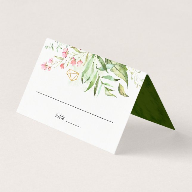 Wild florale Grünfolien Hochzeitstisch (Vorderseite)
