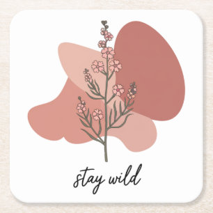 Wild floraler Design Paper Untersetzer
