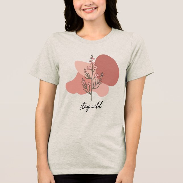 Wild florales Design Tri-Blend Shirt (Vorderseite)