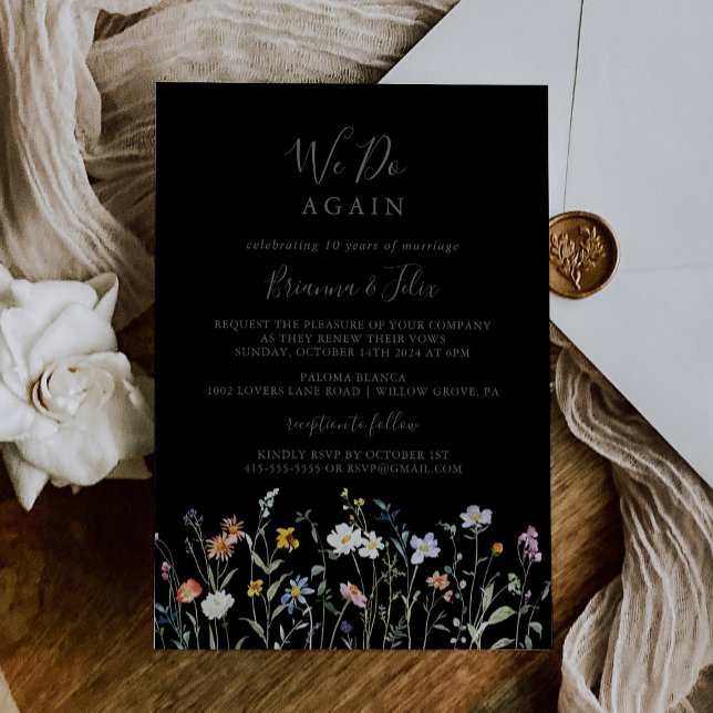 Wild florales Schwarz machen wir wieder einmal ein Einladung (Von Creator hochgeladen)