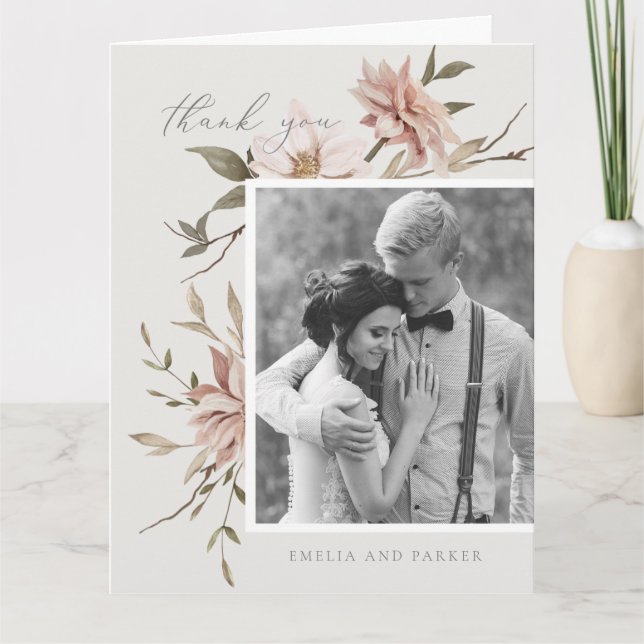 Wild Florals Danke-Card Dankeskarte (Vorderseite)