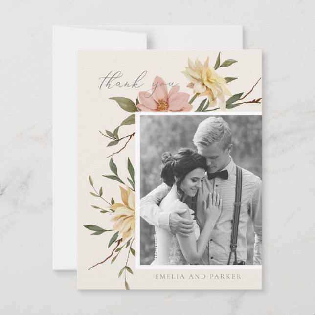 Wild Florals Danke-Card Dankeskarte (Vorderseite)