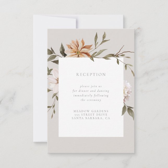 Wild Florals Empfang Beilage Card RSVP Karte (Vorderseite)