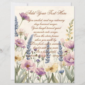 Wild Flower with Custom Text Scrapbook Paper