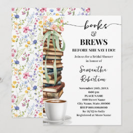 Wild Flowers Bücher & Brause Kaffee Junggesellinne Einladung