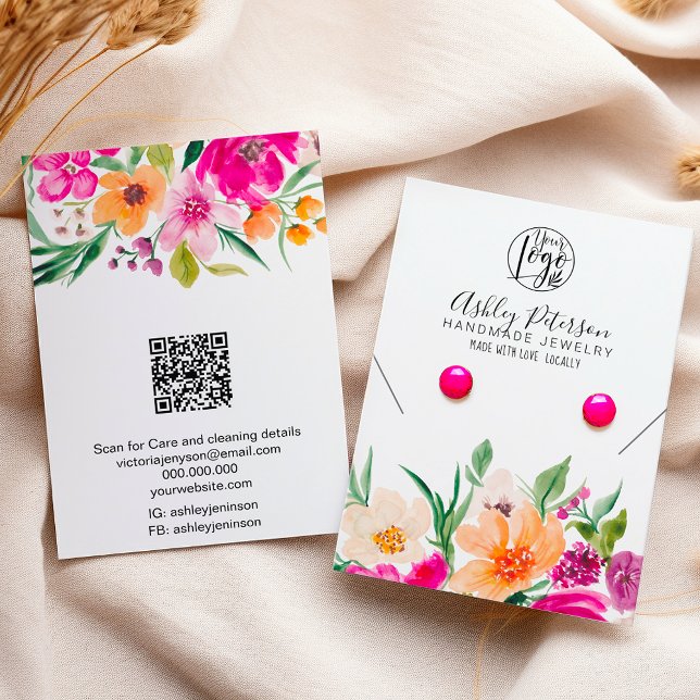 Wild flowers logo jewelry earring necklace visitenkarte (Wild flowers logo jewelry earring necklace business card)