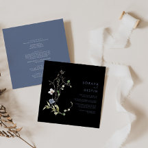 Wild Forest Floral Black Back & Front Wedding