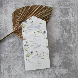 Wild Forest Floral Hochzeit   All In One Einladung