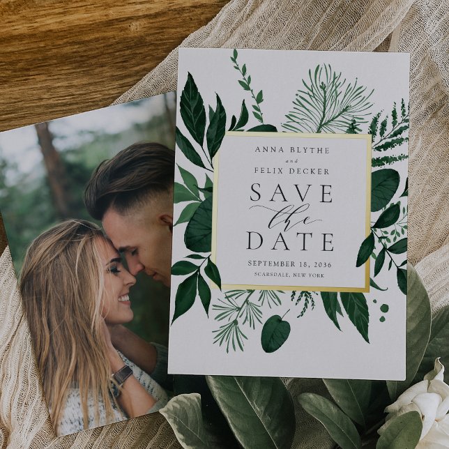 Wild Forest Foil Foto Save the Date Karte (Von Creator hochgeladen)