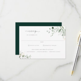 Wild Forest Foliage Meal Choice Hochzeit RSVP Karte