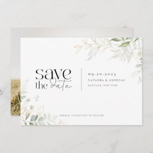 Wild Forest Greenery Foto Wedding Save The Date
