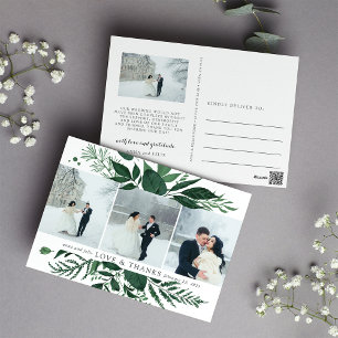 Wild Forest   Multi Foto Wedding Vielen Dank Postkarte