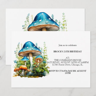 Wild Forest Mushrooms Geburtstagsparty Einladung