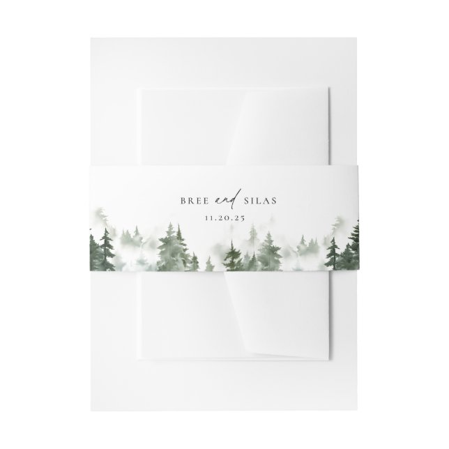 Wild-Forest-Pines Hochzeit Einladungsbanderole (Vorderseite Beispiel)