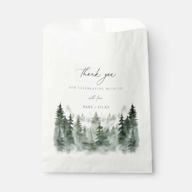 Wild Forest Pines Wedding Thank You Geschenktütchen (Vorderseite)