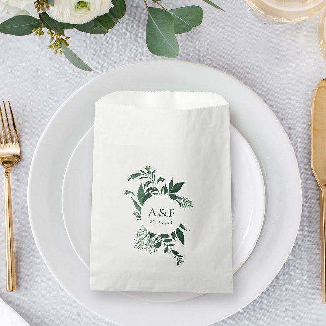 Wild Forest Wedding Monogram Geschenktütchen (Von Creator hochgeladen)