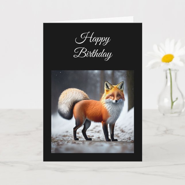 Wild Fox personalisieren Geburtstagskarte Karte (Kleine Pflanze)