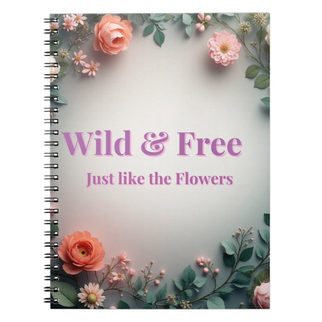  Wild & Free Floral Line Art | Boho Minimal Design Notizblock (Vorderseite)