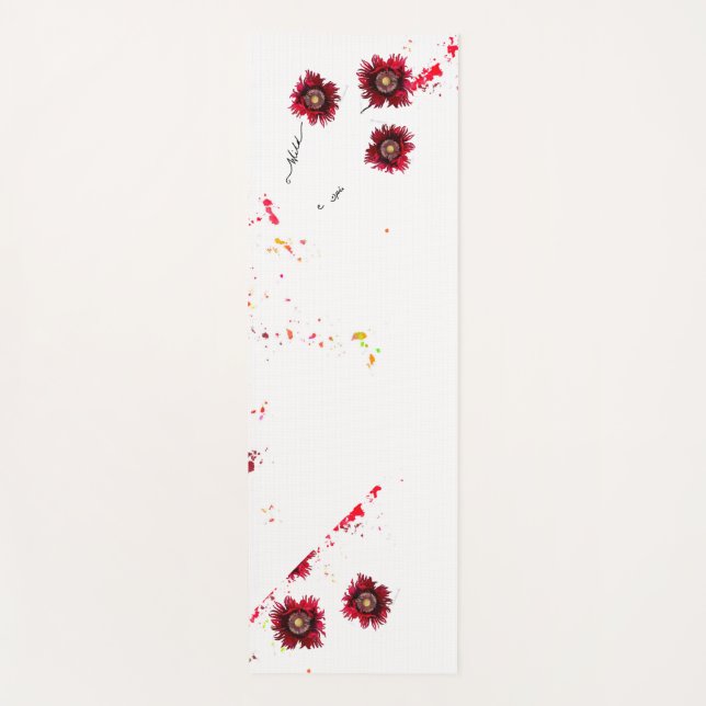 Wild Free Spirited red Mohn and paint Spritzer Yogamatte (Vorderseite)