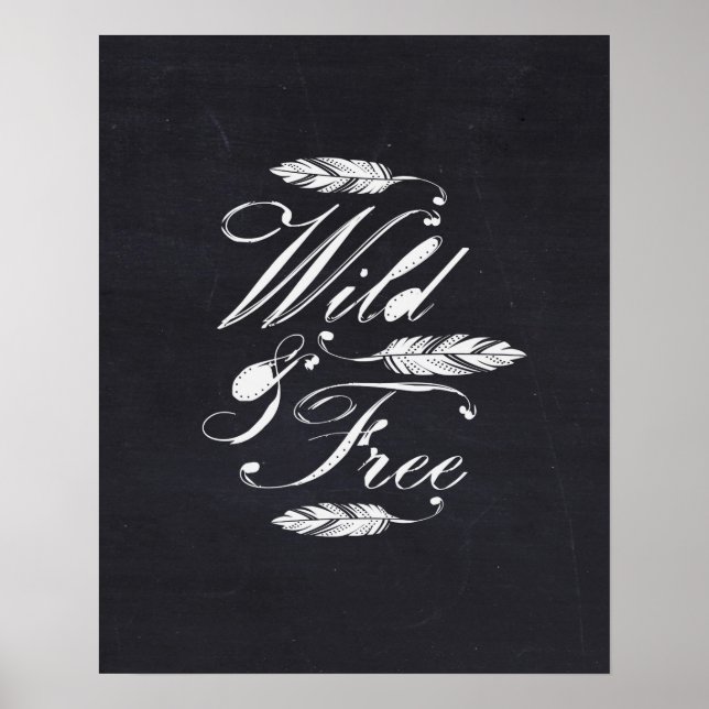 Wild & frei/weiß-schwarz poster (Vorne)