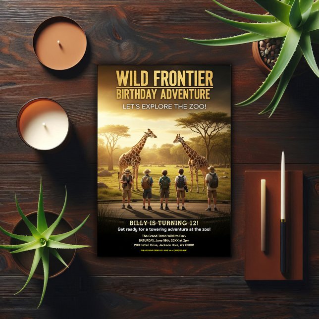 Wild Frontier Zoo Geburtstagsfeier Einladung (Von Creator hochgeladen)