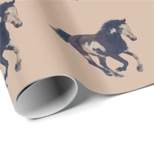 Wild Galloping Pinto American Paint Horse Geschenkpapier