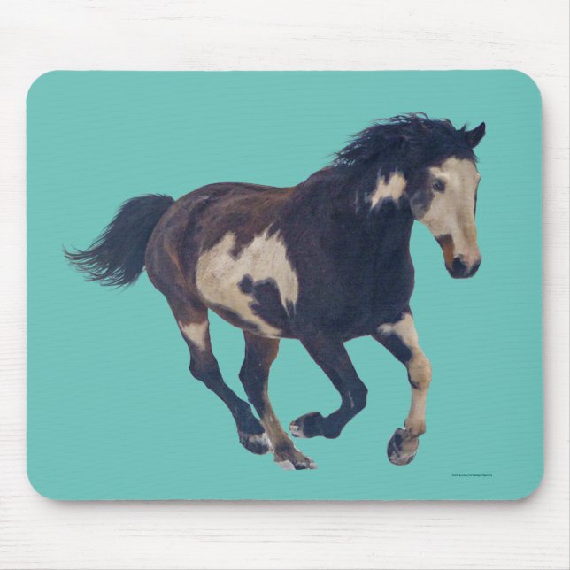 Wild Galloping Pinto American Paint Horse Mousepad (Vorne)