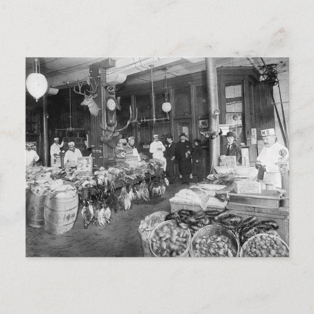 Wild Game & Seafood Market, 1895 Postkarte (Vorderseite)