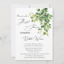 Wild Garden Blätter Brautparty Einladung