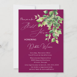 Wild Garden Blätter Brautparty Einladung