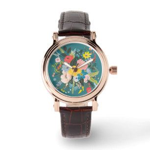 Wild-Garden-Blume Armbanduhr