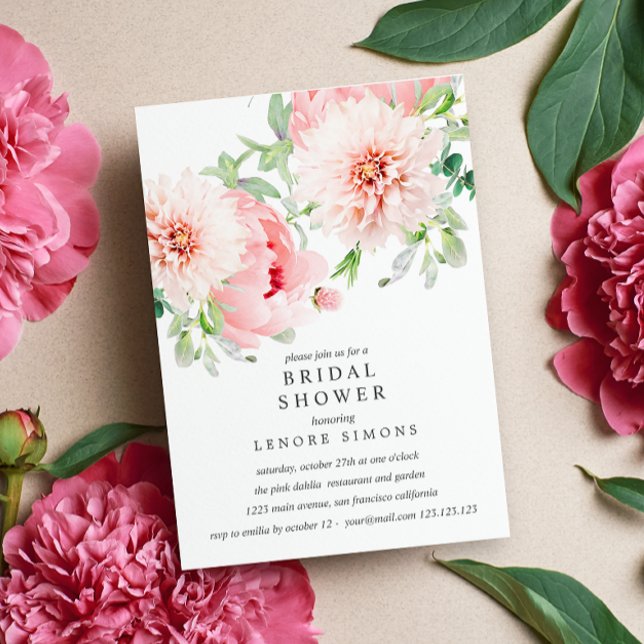 Wild Garden Dahlia Bouquet Brautparty Wedding Einladung (Von Creator hochgeladen)