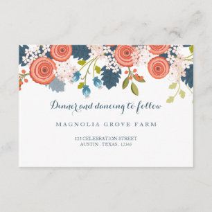 Wild Garden Floral Hochzeitsempfang Karte