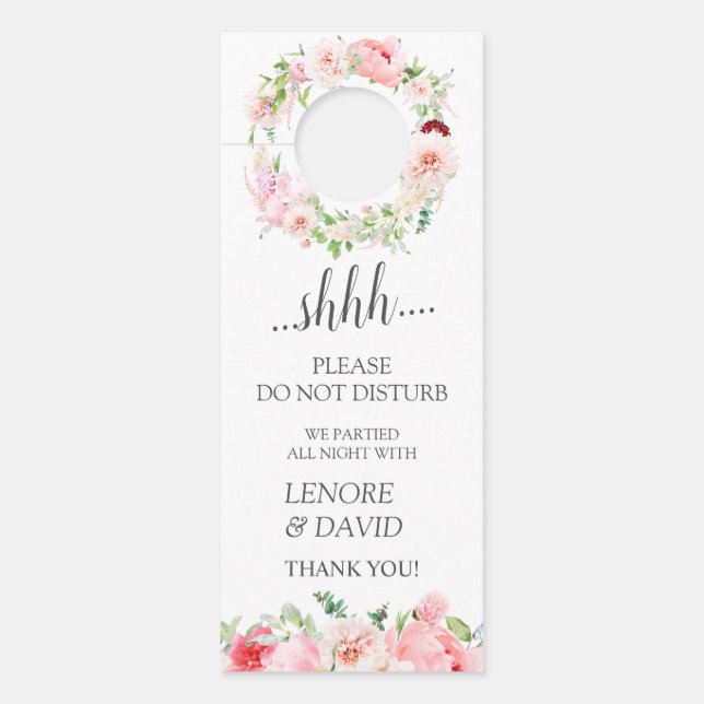 Wild Garden Floral Wedding Guest Don't Disturb Türanhänger (Vorderseite)
