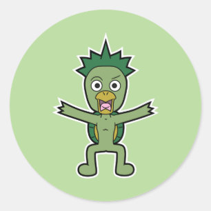 Wild Gawappa - Japanisch Kappa Yokai Monster Runder Aufkleber