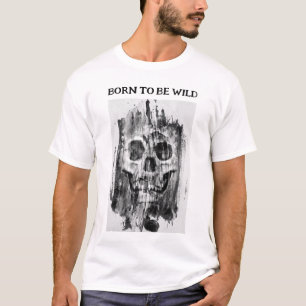 Wild geboren. Bedrucktes T-Shirt mit Distressed-Ef