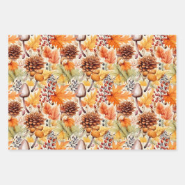 Wild gemahlene Pilze Umschlagpapier flaches Set vo Geschenkpapier Set